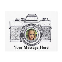 Caméra avec votre carte postale photo