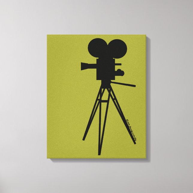 Caméra de cinéma rétro Silhouette toile d'art pers (Recto)