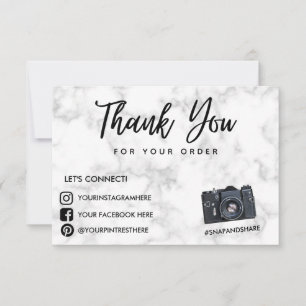 Caméra en marbre Merci Médias sociaux Insertion