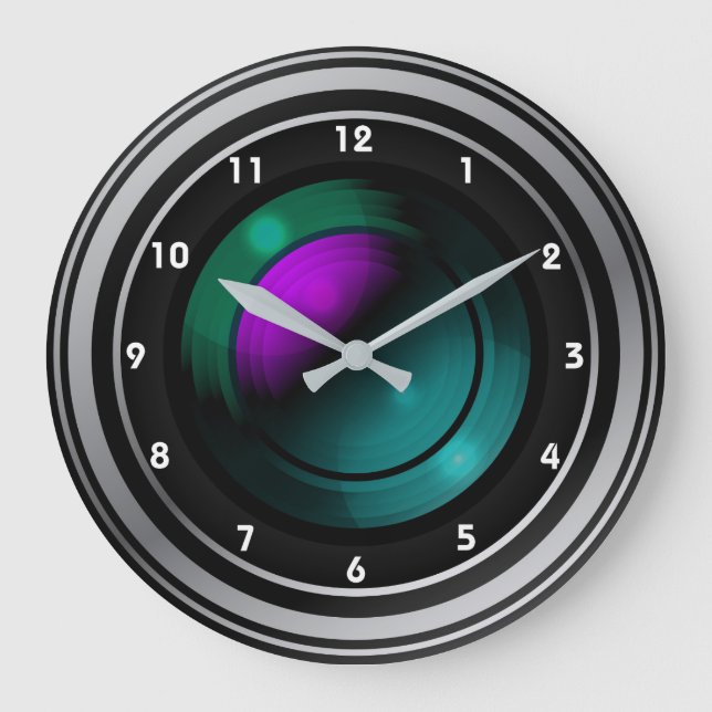 Caméra Lens Photographie Design Horloge (Recto)