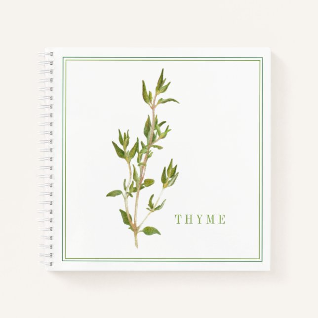 CAMILLE THYM FRESH 8,5x8,5 Cahier à reliure spiral (Devant)