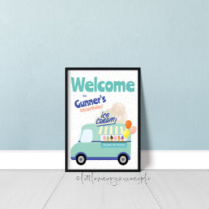Camion à glace Affiche de bienvenue d'anniversaire