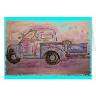 camion bleu de patine de beauté antique