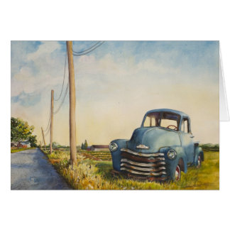 Camion bleu, North Fork, carte vierge