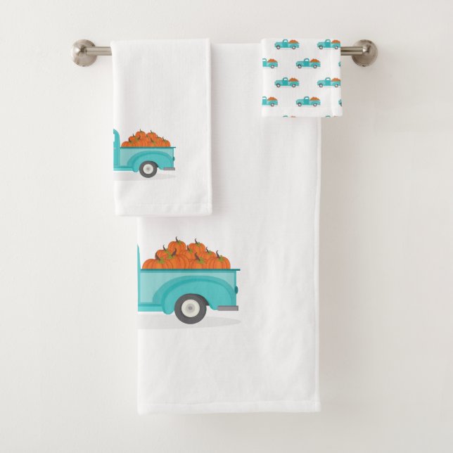 Camion bleu Vintage de la récolte d'automne (En situation)