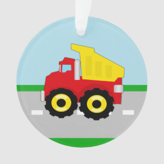 Camion-camionnette rouge/jaune pour enfants sur ro
