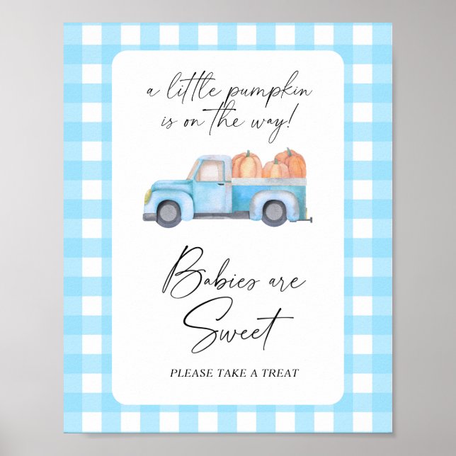 Camion citrouille - bébés sont doux affiche (Devant)