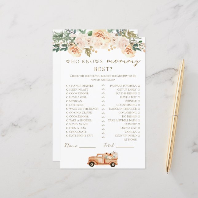 Camion Citrouille Floral Qui Connaît Maman Le Meil (Devant/Arrière en situation)