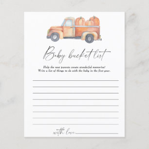 Camion citrouille - Jeu de liste de seau bébé