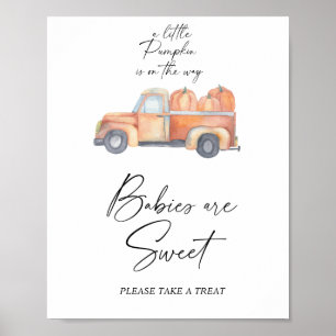 Camion citrouille - les bébés sont doux affiche