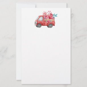 Camion d'amour mignon avec Coeur Cargo Aquarelle