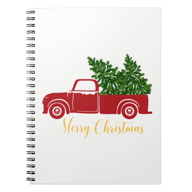 Camion d'arbre de Noël Carnet 80 Blanc (Devant)