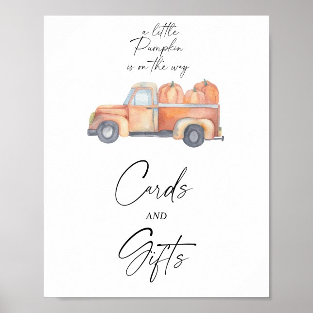 Camion de citrouille - CARTES ET CADEAUX Affiche (Devant)