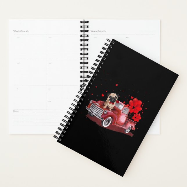 Camion de Cute Pug Valentine (Devant avec enveloppe)