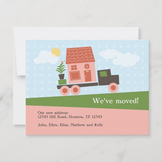 Camion de déménagement Carte de déplacement (Devant)