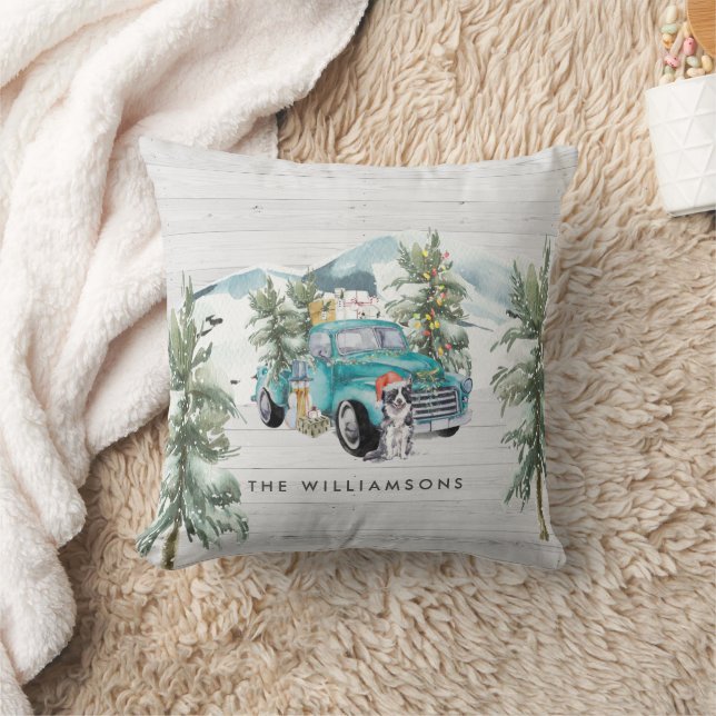 Camion de Ferme Rustique | Coussin de Nom de Famil (Couverture)