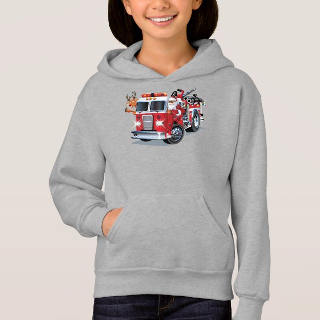 Camion de feu de Noël de dessin animé (Devant)
