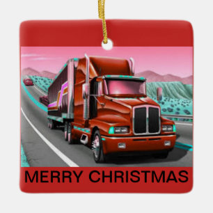 Camion de fret sur un ornement de Noël