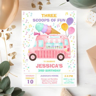 Camion de Glace Crèmes de Fun Invitation d'anniver