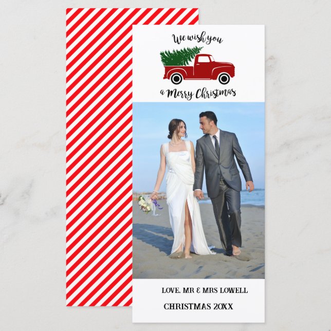 Camion de Noël - Carte de Noël 4x9 (Devant / Derrière)