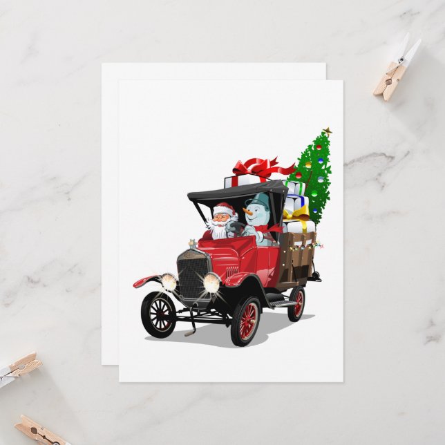 Camion de Noël de dessin animé (Devant/Arrière en situation)