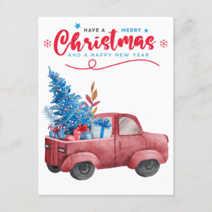 Camion de Noël rouge Illustration voeux de vacance