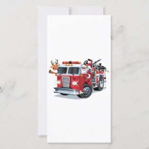 Camion de pompiers de Noël de dessin animé