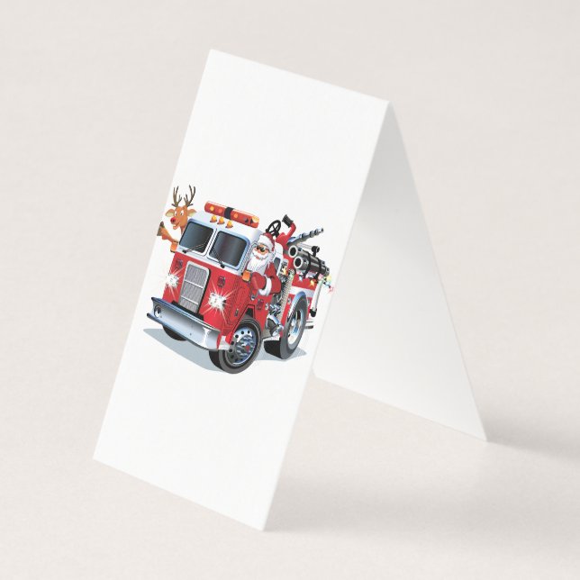 Camion de pompiers de Noël de dessin animé (Back)