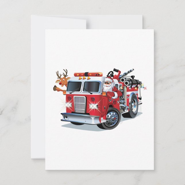 Camion de pompiers de Noël de dessin animé (Devant)