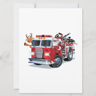 Camion de pompiers de Noël de dessin animé