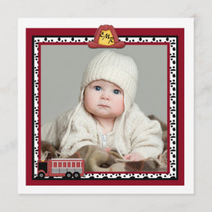 Camion de pompiers - faire-part de naissance de