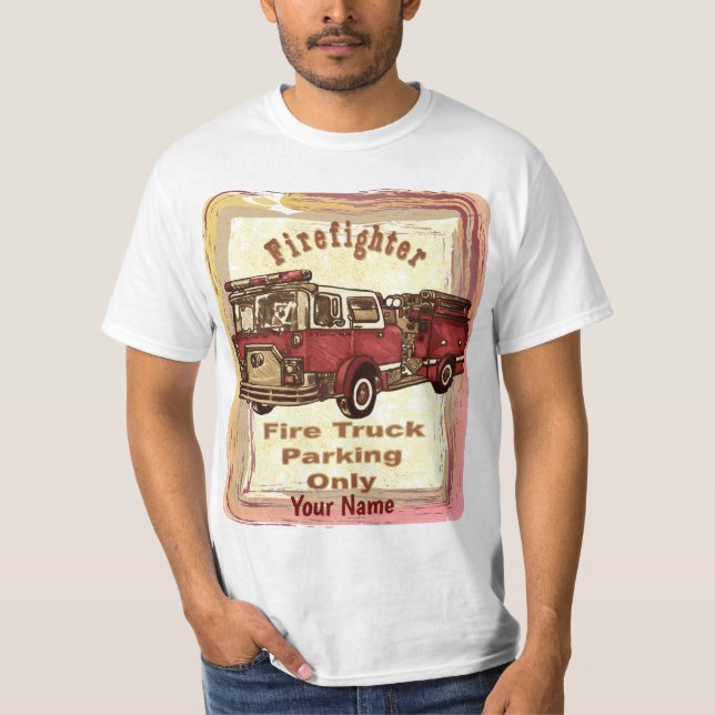 Camion de pompiers Parking T-shirt pompier (Devant)