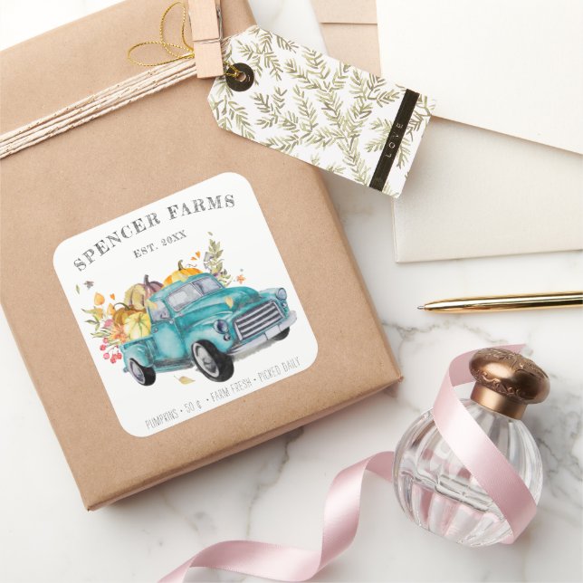 Camion de récolte vintage | Autocollant de Thanksg (Cadeaux)