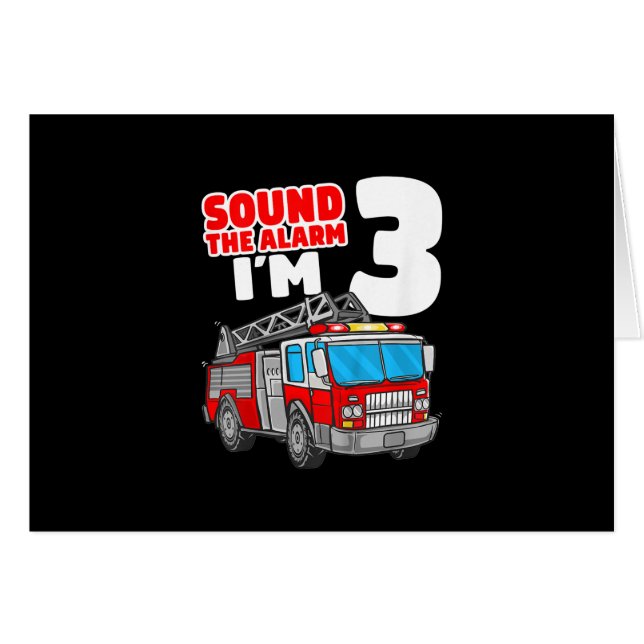 Camion d'incendie 3 ans pompier 3e anniversaire (Devant horizontal)