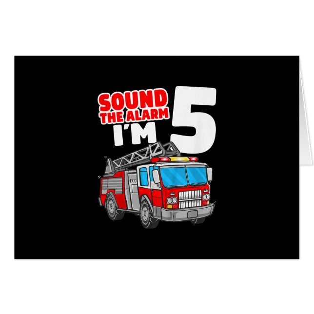 Camion d'incendie 5 ans pompier 5e anniversaire (Devant horizontal)