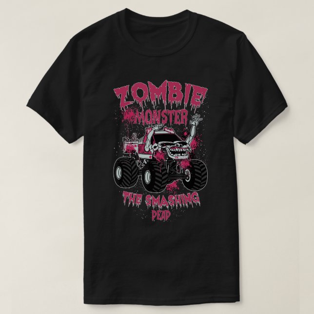 Camion Monster Zombie Le T-Shirt Mort En Flammes (Design devant)