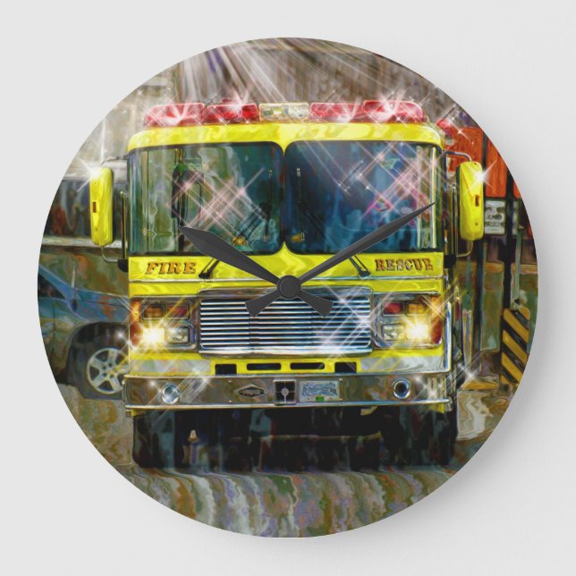 Camion Pompiers Pompiers Pompiers Secourus Horloge (Recto)