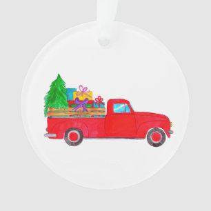 Camion Retro Pickup avec cadeaux de Noël