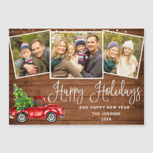 Camion rouge de Noël 3 photo Carte magnétique de v