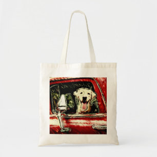 Camion rouge Labrador de sac fourre-tout heureux
