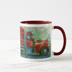 CAMION ROUGE TRUCKERS GROS RIG CAFÉ MUG