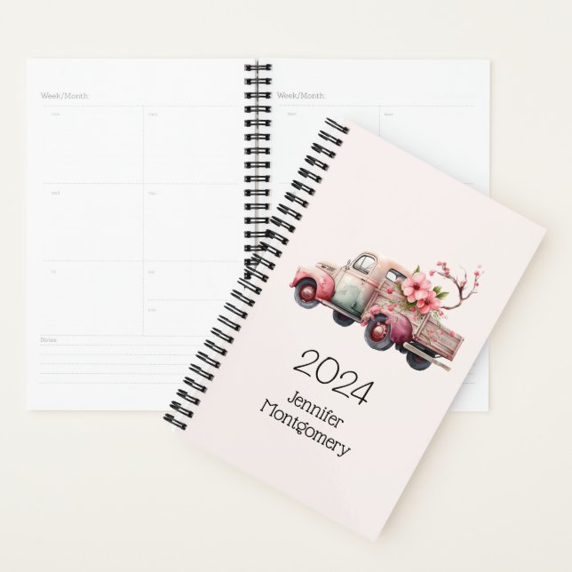 Camion Vintage rose (Devant avec enveloppe)