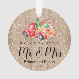 Camion Vintage rouge   Notre premier Noël