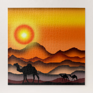 Camions Au Puzzle Sunset Desert