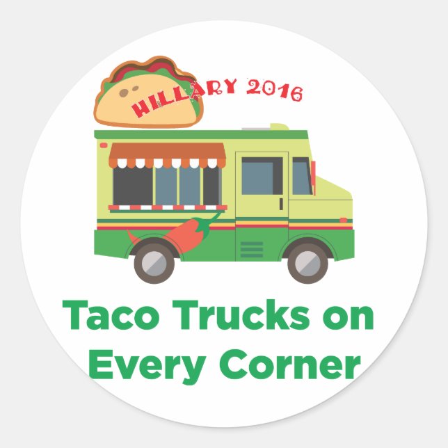 Camions Taco à chaque coin : Autocollant Hillary 2 (Devant)