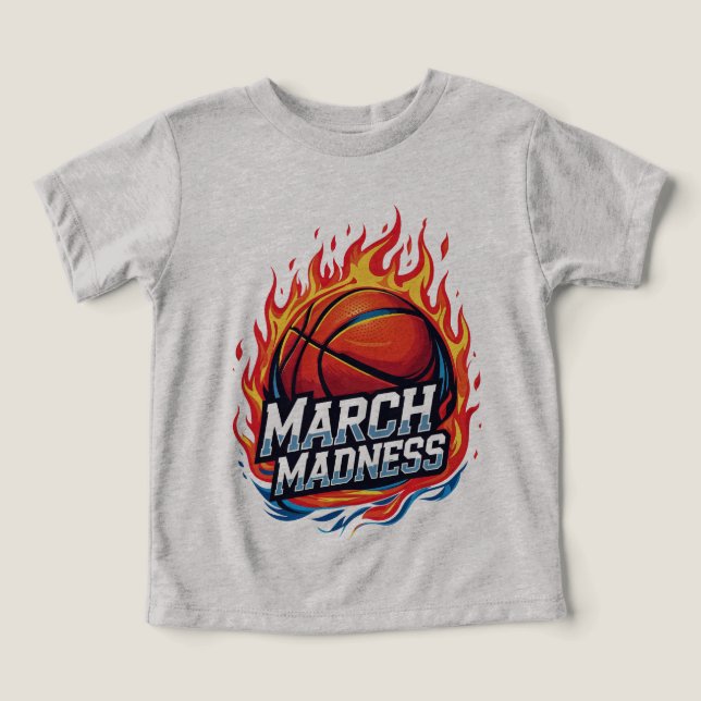 Camiseta  Basketball en Llamas March Madness (Design Recto)