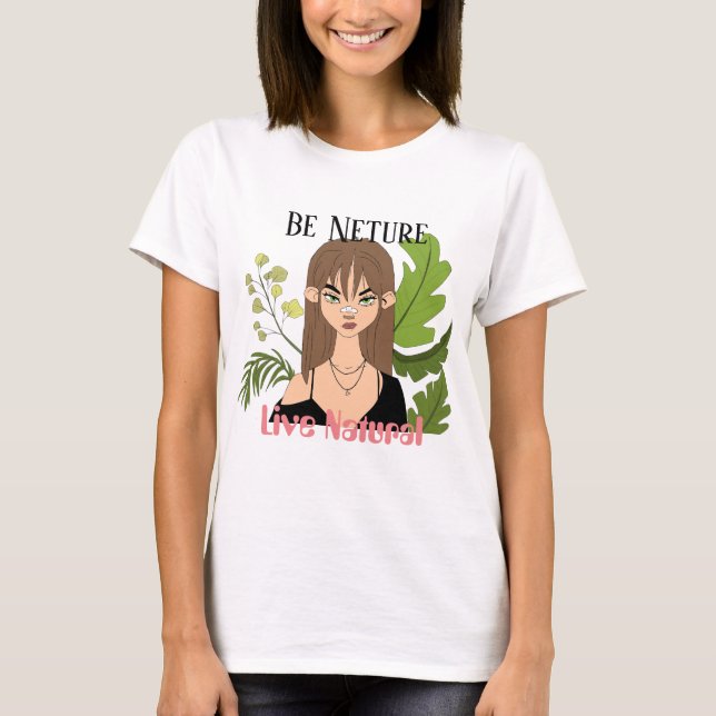 camiseta t-shirt girl nature planta  (Devant)