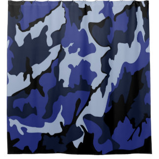 Camo bleu, rideau de douche