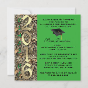Camo Classic Elegant 2016 Graduation Invitation