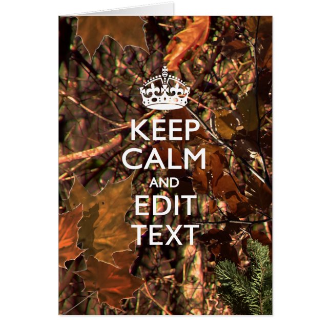 Camo Deep Woods Automne Gardez Le Calme Votre Text (Devant)